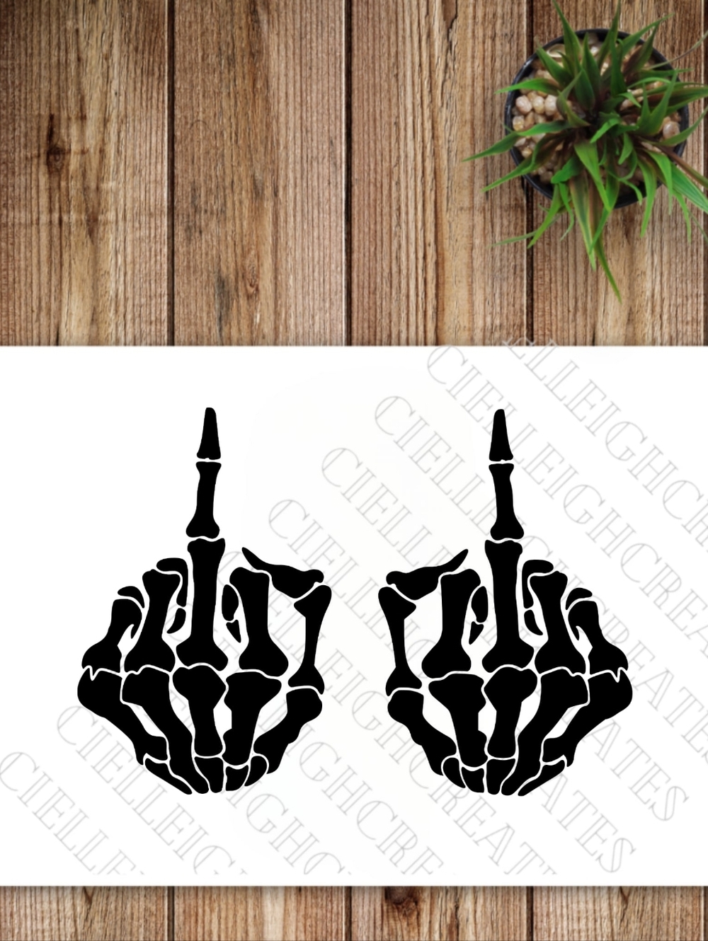 *2 for $20* Skeleton Hands Giving  Finger vinyl decal Sticker Handcrafted